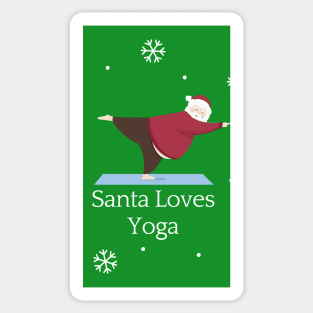 Santa Loves Yoga Sticker